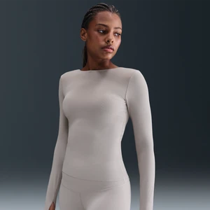 Damska koszulka z długim rękawem Dri-FIT Nike Zenvy - Szary