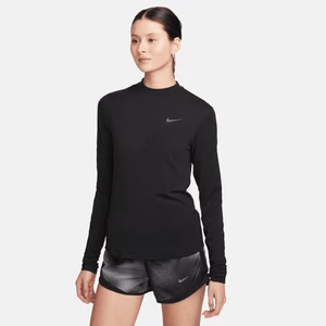 Damska koszulka z długim rękawem i półgolfem do biegania Dri-FIT Nike Swift - Czerń