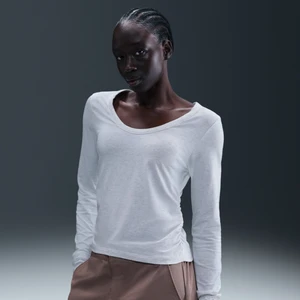 Damska koszulka z długim rękawem Nike Chill Knit - Brązowy