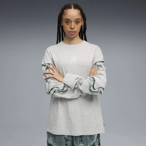 Damska koszulka z długim rękawem PUMA HOOPS × HARRY POTTER™, Odzież, Szary,