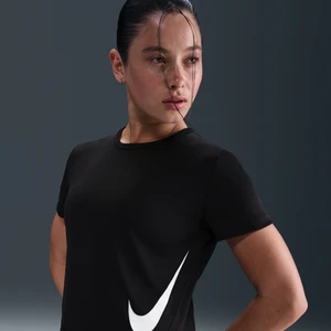 Damska koszulka z krótkim rękawem do biegania Dri-FIT Nike Tempo Swoosh Run - Czerń