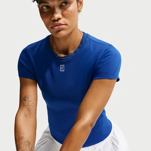 Damska koszulka z krótkim rękawem do tenisa Dri-FIT NikeCourt Advantage - Niebieski