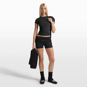 Zdjęcie produktu Damska koszulka z krótkim rękawem NikeSKIMS Ribbed Seamless - Czerń