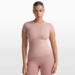Zdjęcie produktu Damska koszulka z krótkim rękawem NikeSKIMS Ribbed Seamless - Różowy