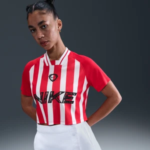 Damska koszulka z krótkim rękawem o skróconym kroju Nike Sportswear - Czerwony