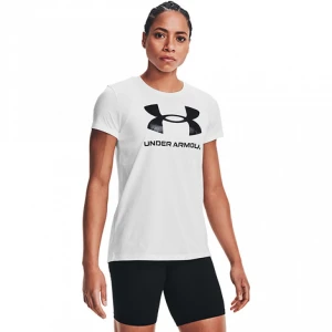 Damska koszulka z nadrukiem Under Armour UA Rival Logo SS - biała