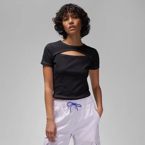 Damska koszulka z otworem w kształcie łezki Jordan Sport - Czerń