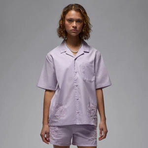 Damska koszulka z tkaniny z krótkim rękawem Jordan - Fiolet