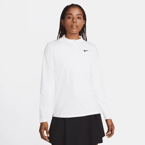 Damska koszulka z zamkiem 1/2 Nike Dri-FIT UV Advantage - Biel