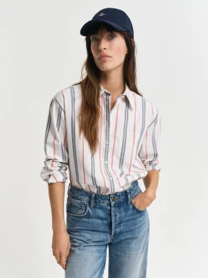 Damska kremowa koszula w paski oxford o swobodnym kroju GANT