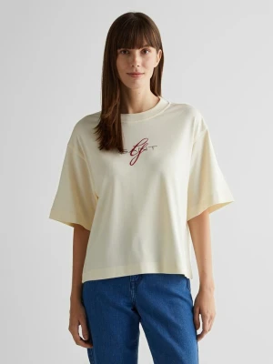 Koszulka z haftem z okrągłym dekoltem GANT