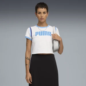 Damska krótka koszulka FUTURE.PUMA.ARCHIVE z grafiką, Odzież, Biały,