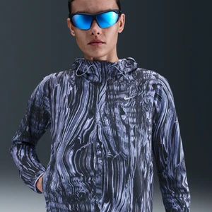 Damska kurtka do biegania z nadrukiem i ochroną przed promieniowaniem UV Repel Nike Swift - Niebieski