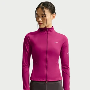 Damska kurtka do biegania z zamkiem na całej długości Dri-FIT Nike Swift - Czerwony