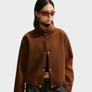 Damska kurtka o kroju oversize Nike Article Fleece - Brązowy