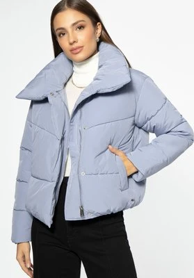Damska kurtka oversize pikowana niebieska Wittchen