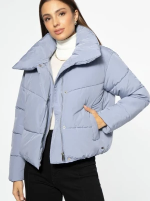 Damska kurtka oversize pikowana niebieska Wittchen