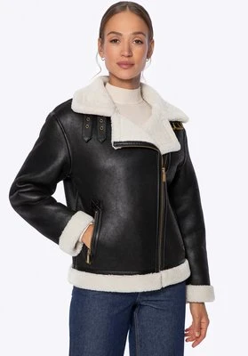 Damska kurtka oversize z imitacji zamszu czarna Wittchen