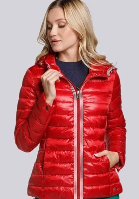 Damska kurtka pikowana z trójkolorową lamówką czerwona Wittchen
