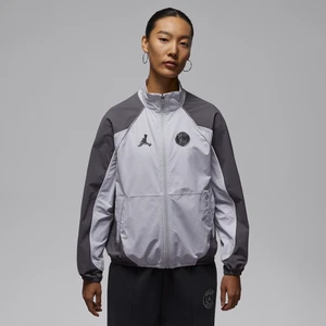 Damska kurtka przedmeczowa Paris Saint-Germain - Szary Nike