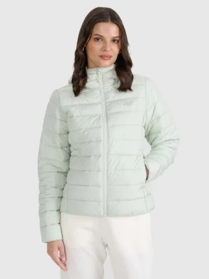 Damska kurtka puchowa pikowana 4F 4FWAW25TDJAF580 - zielona