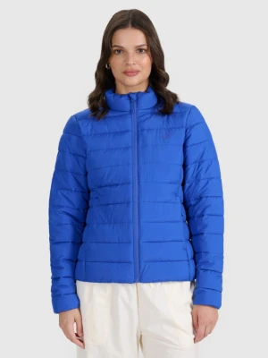 Damska kurtka puchowa pikowana 4F 4FWAW25TDJAF665 - niebieska