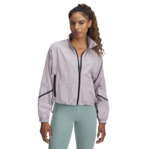 Damska kurtka wiatrówka Under Armour Unstoppable Woven Sheen Jkt - beżowa