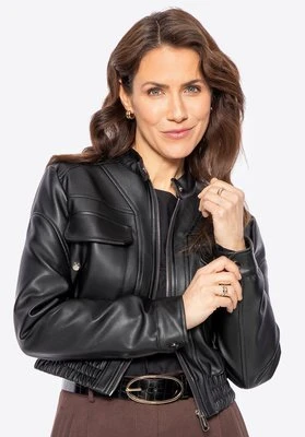 Damska kurtka z ekoskóry ze ściągaczem czarna Wittchen