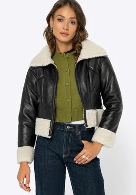 Damska kurtka z futerkiem krótka czarna Wittchen