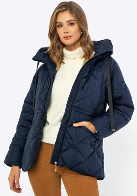 Damska kurtka z kapturem i ściągaczem granatowa Wittchen