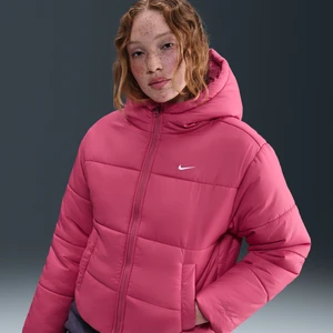 Damska kurtka z kapturem o luźnym kroju Therma-FIT Nike Classic Puffer - Fiolet