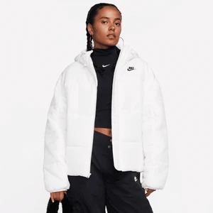 Zdjęcie produktu Damska kurtka z kapturem o luźnym kroju Therma-FIT Nike Sportswear Classic Puffer - Biel