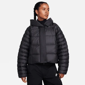 Damska kurtka z kapturem o oversize'owym kroju Therma-FIT Nike Sportswear Swoosh Puffer PrimaLoft® - Czerń