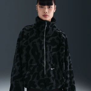 Damska kurtka z puchatej dzianiny Nike  - Czerń