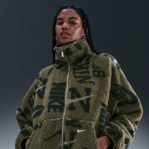 Damska kurtka z puchatej dzianiny Nike  - Zieleń