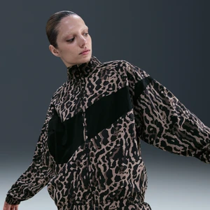 Damska kurtka z tkaniny z nadrukiem Nike - Czerń