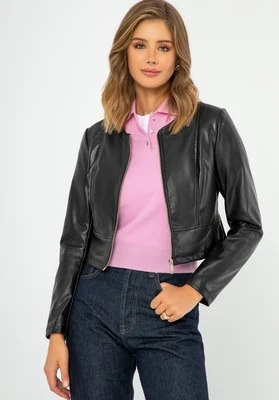 Damska kurtka ze skóry ekologicznej czarna Wittchen