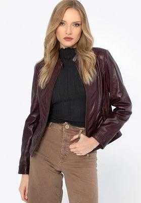 Damska kurtka ze skóry klasyczna śliwkowa Wittchen