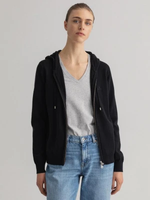 Damska Lekka Bluza z Wełny Jagnięcej z Kapturem I zamkiem Błyskawicznym GANT