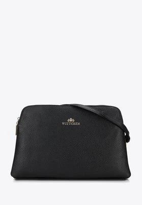 Damska listonoszka skórzana dwukomorowa klasyczna czarno-złota Wittchen