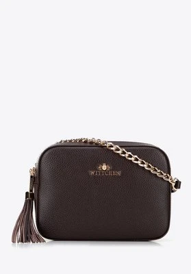 Damska listonoszka skórzana pudełkowa na łańcuszku ciemny brąz Wittchen
