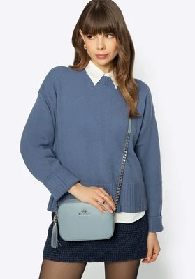 Damska listonoszka skórzana pudełkowa na łańcuszku jasnoniebieska Wittchen