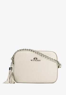 Damska listonoszka skórzana pudełkowa na łańcuszku złamana biel Wittchen