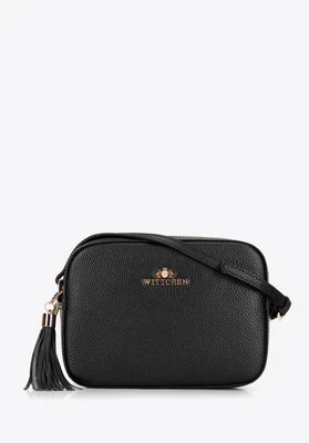 Damska listonoszka skórzana pudełkowa z chwostem czarno-złota Wittchen