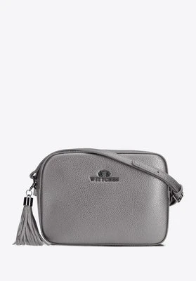 Damska listonoszka skórzana pudełkowa z chwostem grafitowa Wittchen