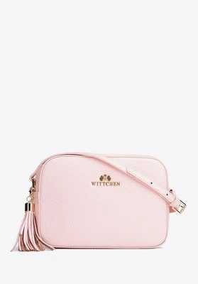 Damska listonoszka skórzana pudełkowa z chwostem pudrowy róż Wittchen