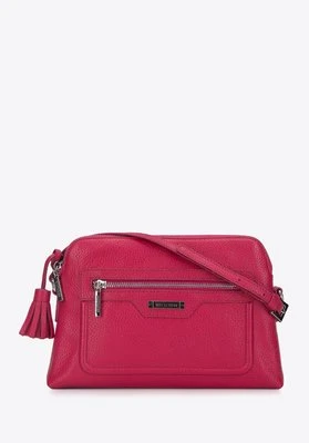 Damska listonoszka skórzana z chwostem malinowa Wittchen