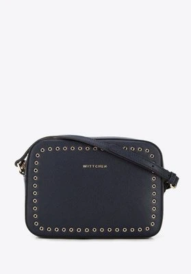 Damska listonoszka skórzana z nitami granatowa Wittchen