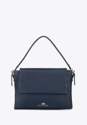 Damska listonoszka trójkomorowa ze skóry granatowa Wittchen