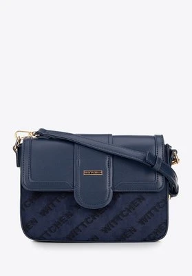 Damska listonoszka z ekoskóry w logo granatowa Wittchen